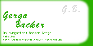 gergo backer business card